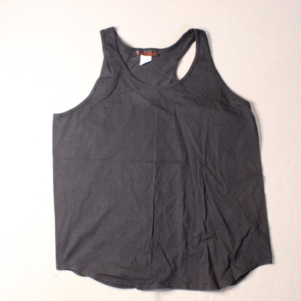 Marika Active Womens Black Racerback Cotton Tank Top One Size